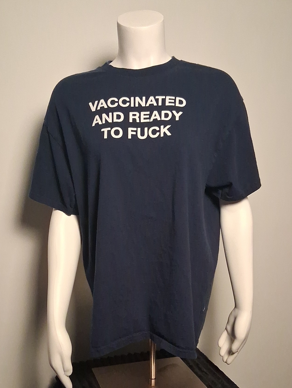 Graphic Navy Short-Sleeve Tee with White Text